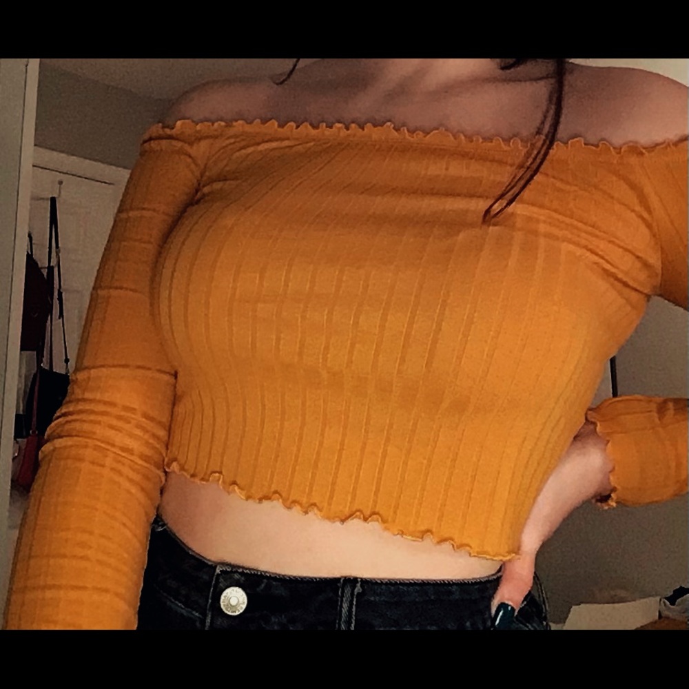 Yellow off the shoulder top